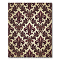 Rich Burgundy Fleur-de-lis Damask Rug