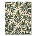 Olive Branch Botanical Cream Background Rug