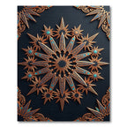 Celestial Gold Blue Starburst Medallion Rug
