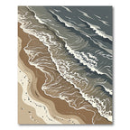 Abstract Coastal Sand And Wave Art Rug