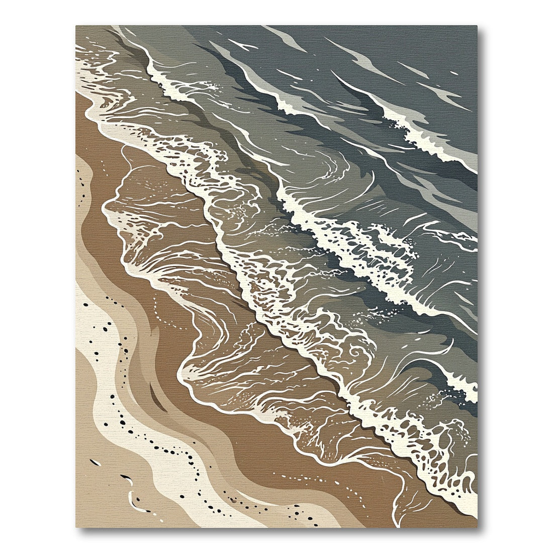 Abstract Coastal Sand And Wave Art Rug