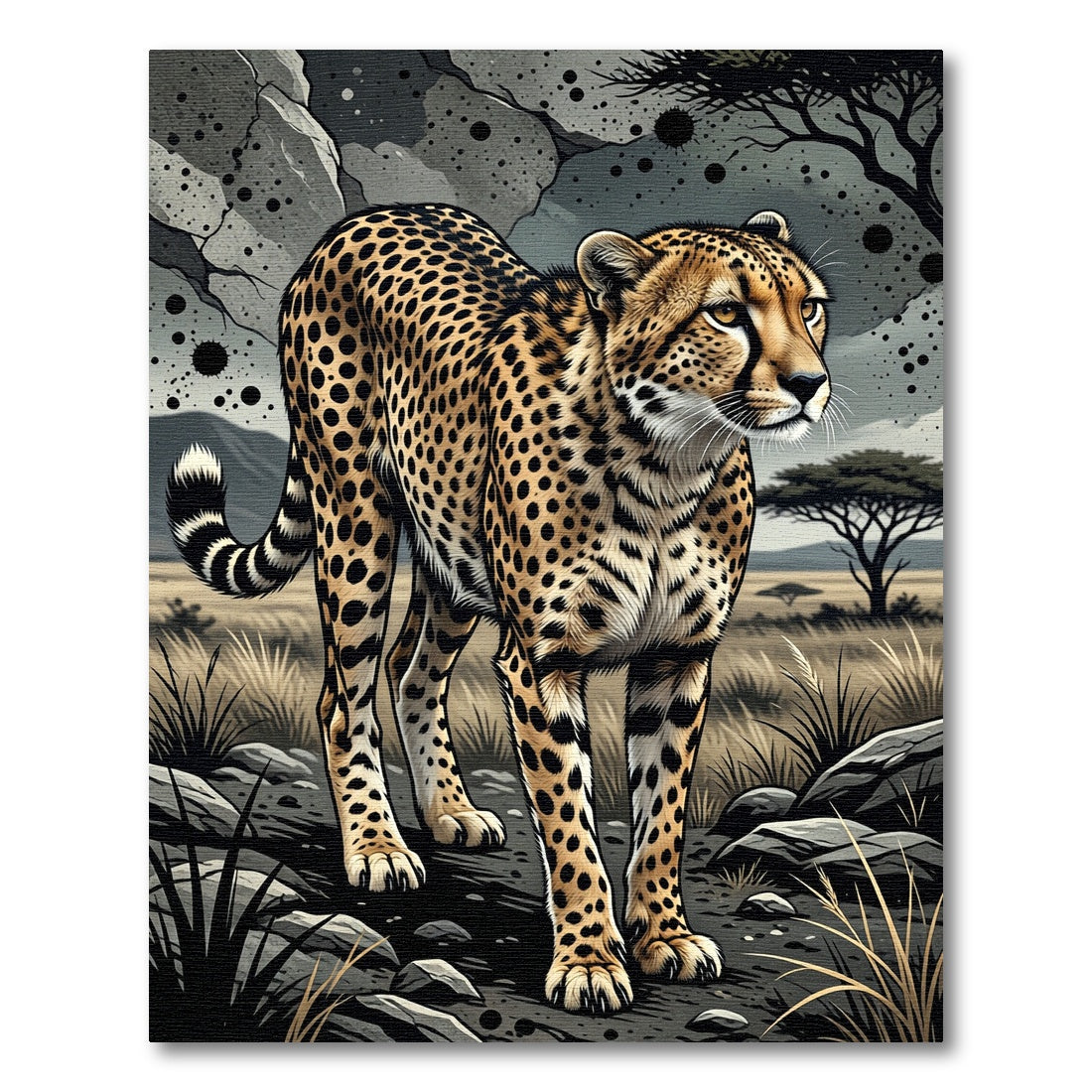 Cheetah Spot Safari Animal Landscape Rug