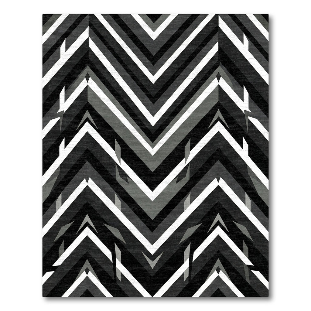 Monochrome Chevron Geometric Array Rug