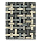 Woven Natural Wood Texture Grid Rug