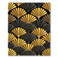 Art Deco Golden Fan Shell Wallpaper Rug