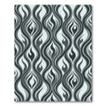 Monochrome Wavy Flame Abstract Stream Rug