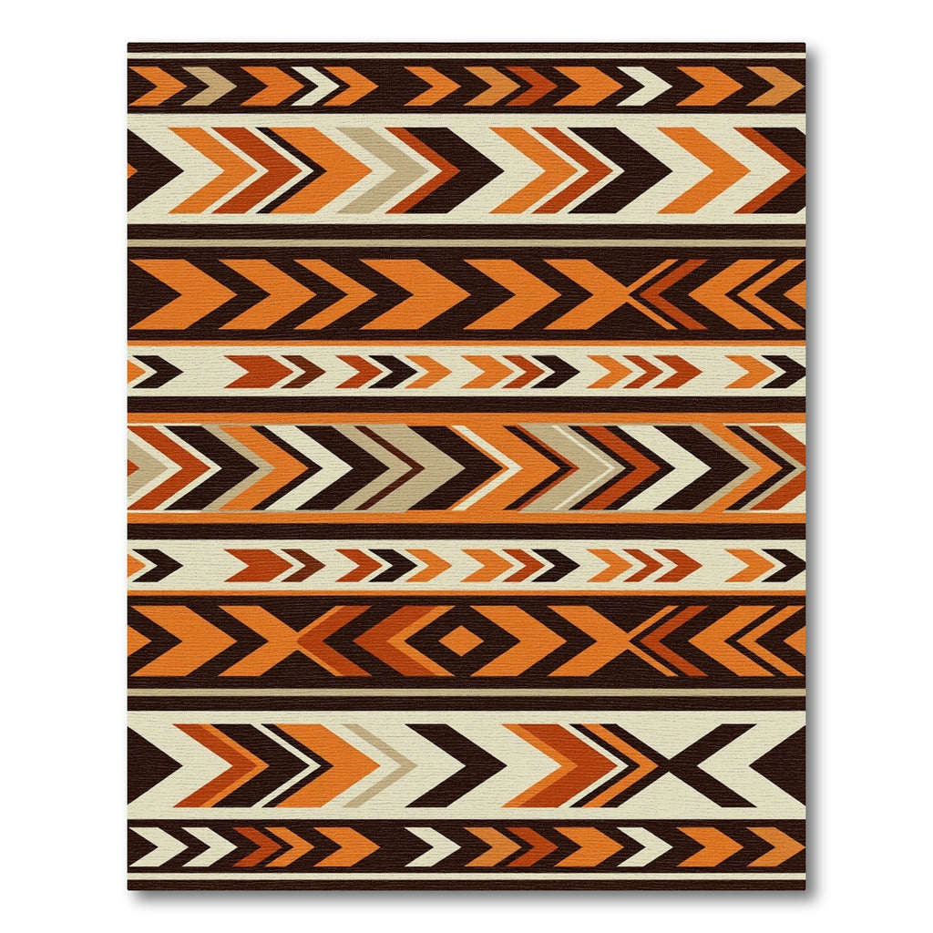 Earthy Geometric Arrow Stripe Rug