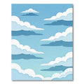 Ethereal Blue Sky Layered Cloud Landscape Rug