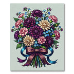 Dahlia and Carnation Botanical Bouquet Rug