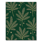 Golden Pine Needle Ornaments Dark Green Rug