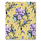 Lavender Lilac Floral Vine Yellow Rug