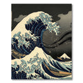 Deep Blue Oceanic Wave Art Rug