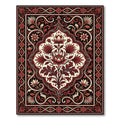 Crimson Floral Medallion Arabesque Rug