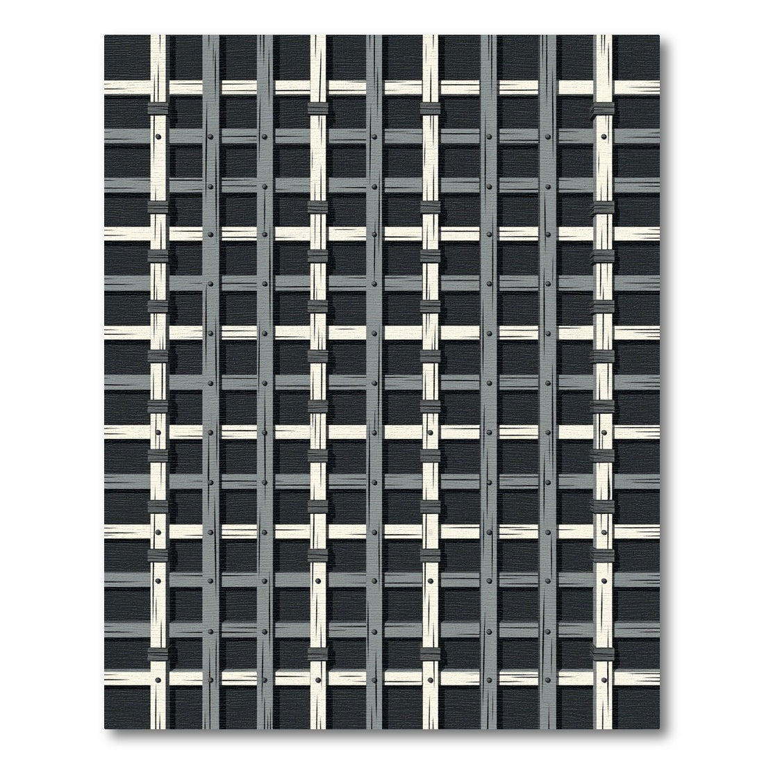 Dark Gray Lattice Window Rug