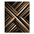 Modern Bronze Intersecting Linear Abstract Rug