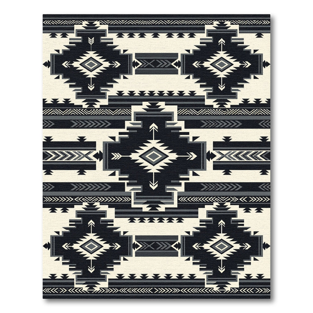 Monochrome Geometric Southwestern Diamond Art Rug