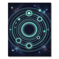 Luminous Celestial Orbit Neon Circle Rug