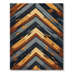 Modern Industrial Chevron Abstract Charcoal Ochre Rug