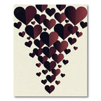 Modern Dark Gradient Heart Cascade Rug