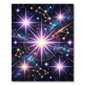 Purple Cosmic Starburst Constellation Rug