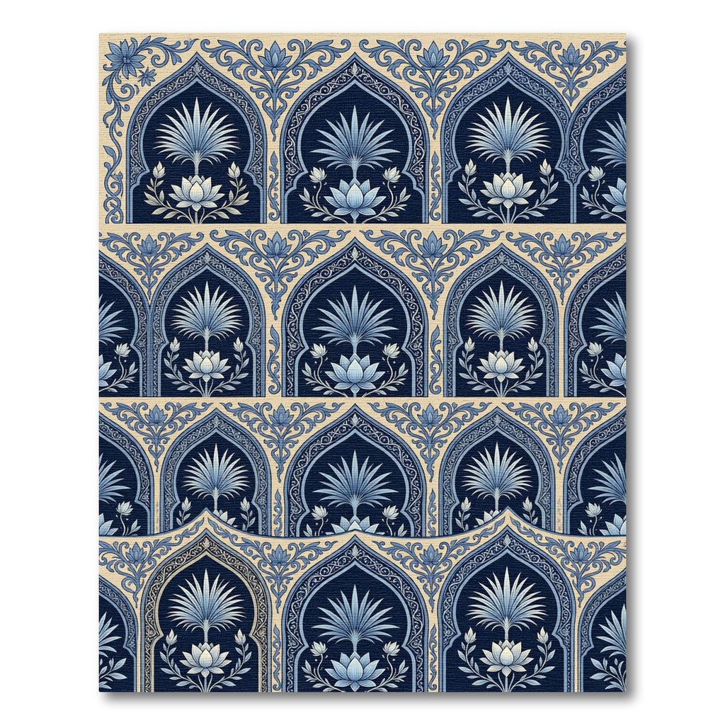 Blue Lotus Archway Garden Rug