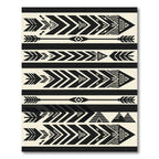 Monochrome Tribal Geometric Arrow Composition Rug