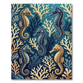 Golden Seahorse Deep Sea Coral Reef Rug