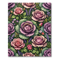 Romantic Pink Cabbage Rose Floral Garden Rug
