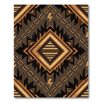 Earthy Geometric Thunderbolt Chain Rug