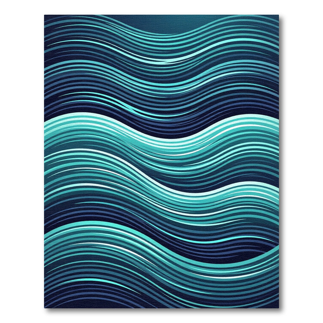 Modern Teal Blue Rippling Ocean Wave Rug