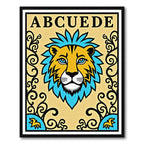 Bold Gold Lion Abc Border Rug