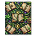 Enchanted Botanical Spellbook Vine Art Rug