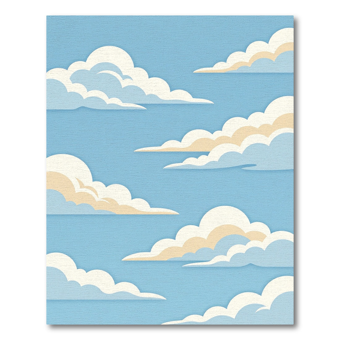 Ethereal Layered Sky Blue Cloud Rug