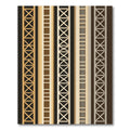 Neutral Architectural Lattice Grid Striped Rug