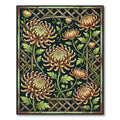 Golden Chrysanthemum Lattice Botanical Rug