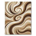 Elegant Earthy Swirl Abstract Cream Rug