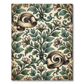 Vintage Botanical Scroll Floral Art Rug
