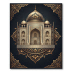 Golden Taj Mahal Palace Ornate Rug