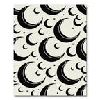 Black Crescent Moon Celestial Repeat Rug