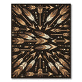 Earthy Bronze Arrow Feather Tribal Composition Rug