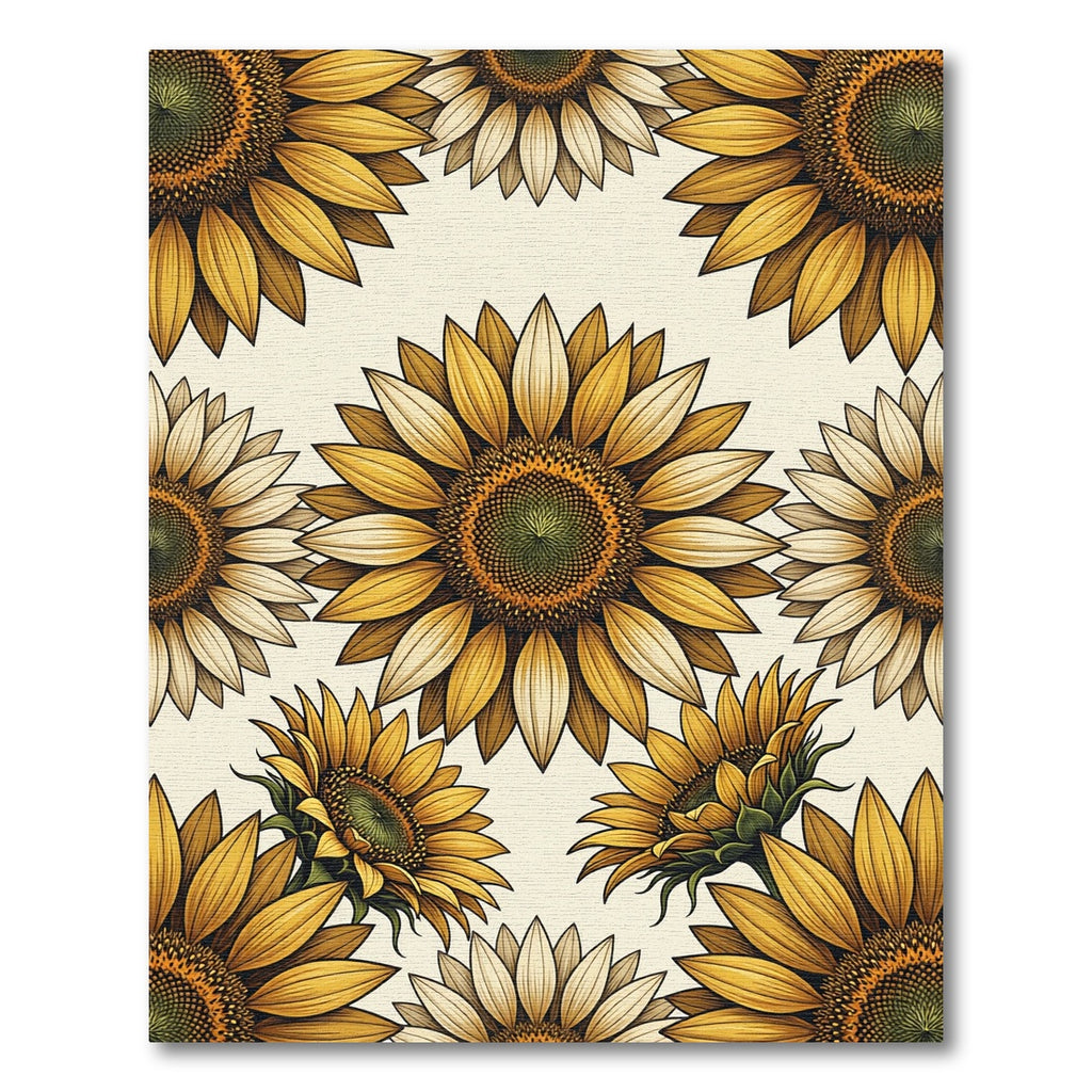 Golden Yellow Sunflower Bloom Composition Rug