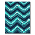 Modern Teal Chevron Wave Rug