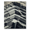 Monochromatic Geometric Architectural Descent Rug