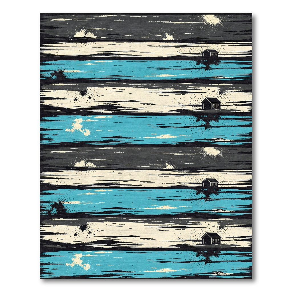 Striped Cabin Coastal Panorama Rug