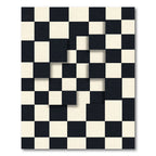 Black Ivory Cubist Checkered Rug