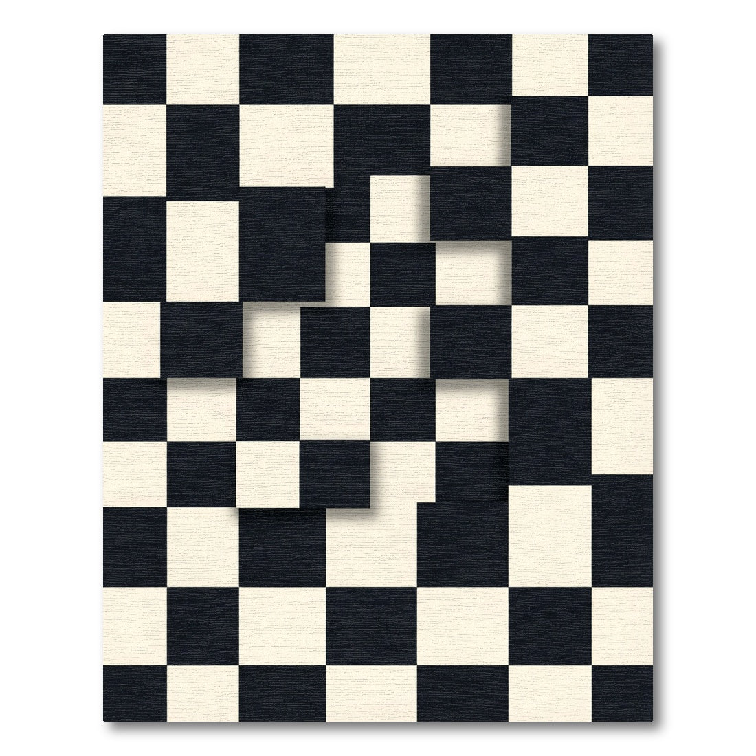 Black Ivory Cubist Checkered Rug