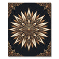 Ornate Gold and Cream Mandala Rug