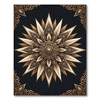 Ornate Gold and Cream Mandala Rug