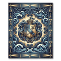 Regal Navy Gold Lighthouse Crest Rug