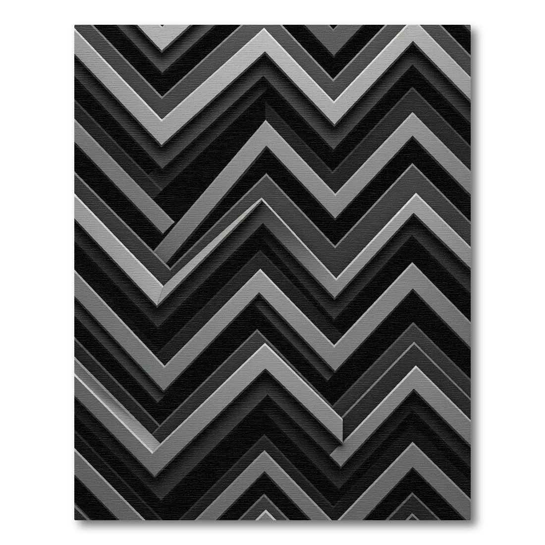Modern Monochrome Chevron Zigzag Area Rug